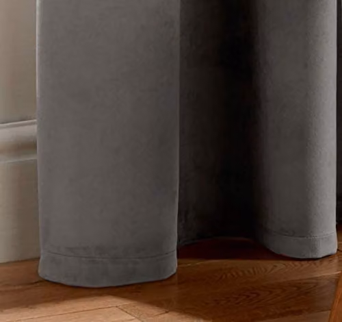 Alan Symonds Silver Velvet Blackout Eyelet Curtains, W: 168 cm, H: 229 cm – 2