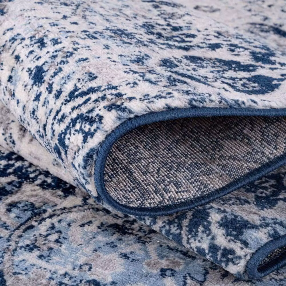 THE RUGS Montana Vintage Navy and Cream Living Room Area Rug, W: 240 cm, D: 340 cm – 2