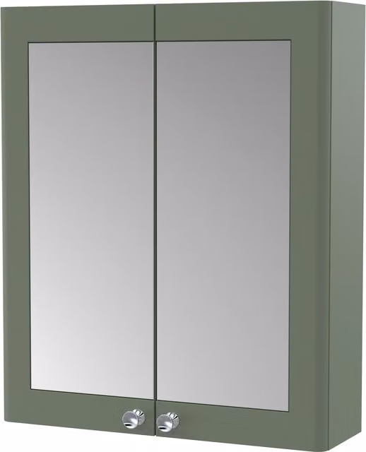 Balterley Traditional Wall Hung 2-Door Mirror Bathroom Cabinet, Green, Width: 60 cm