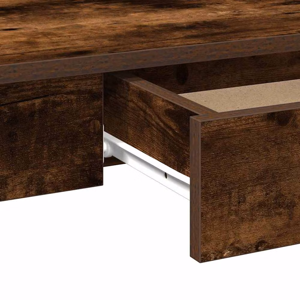 Berkfield Home Smoked Oak Decorative Writing Desk in Brown, W/D/H: 100 x 45 x 75 cm – 5