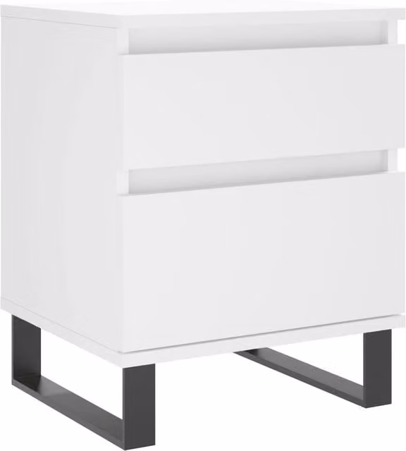 Berkfield Home White Bedside Cabinet W/D/H: 40 x 35 x 50 cm