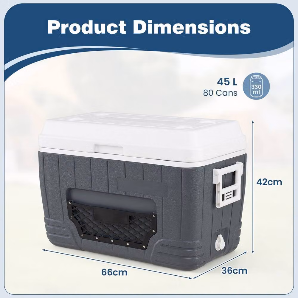 EONLION 45L Insulated Portable Hard Shell Cooler Box in Dark Grey – 2