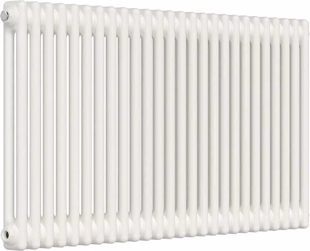Lux Heat Horizontal 2 Column Steel Radiator in White, W: 119 cm, H: 60 cm