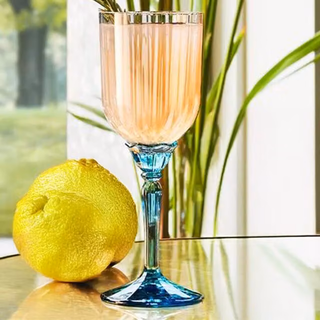 Bormioli Rocco Florian Blue Cocktail Glasses, 245 ml, Set of 6
