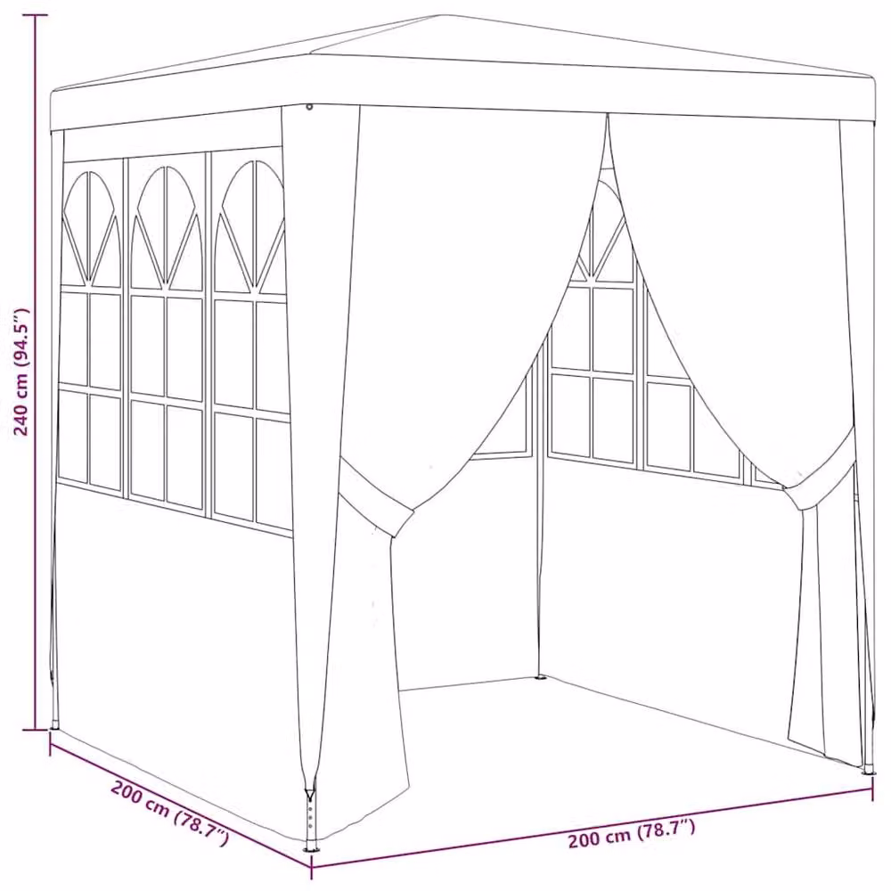 Berkfield Home Professional Party Tent with Side Walls, Green, 2 x 2 m – 6