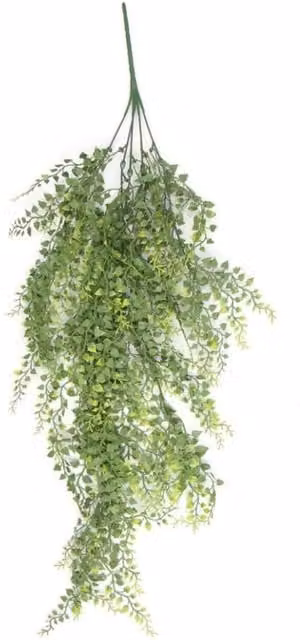 Green Artificial Hanging Button Fern, Fire and UV Resistant, Height: 82 cm