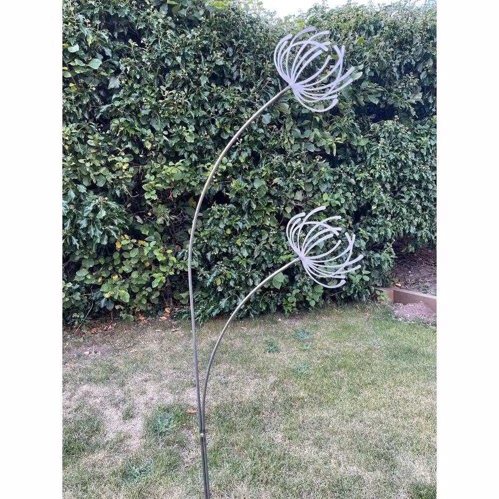 Poppyforge Clematis Floral Garden Art in Brown Metal, W: 37 cm, H: 133 cm – 3
