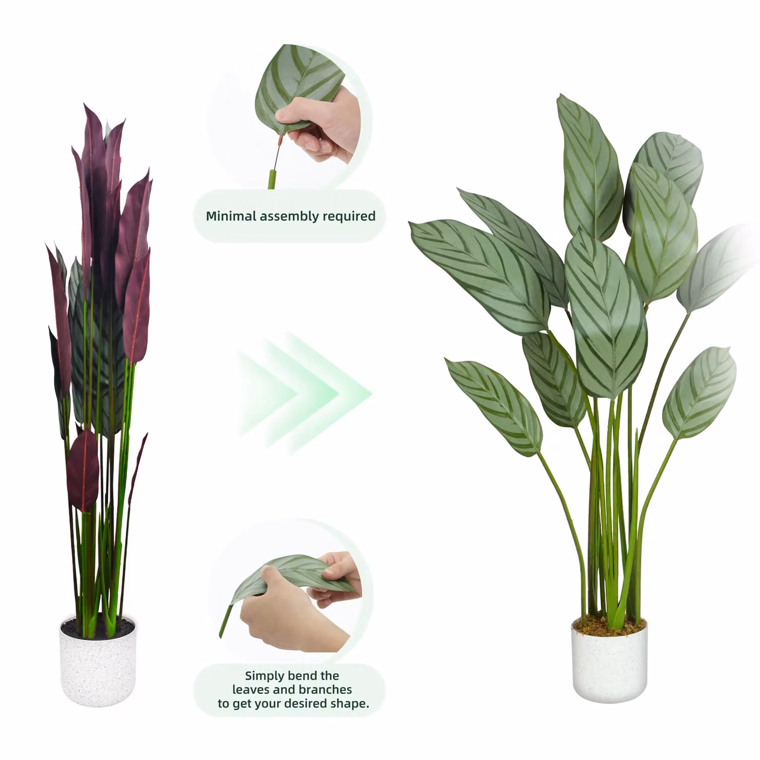 MCC Direct Artificial Bird of Paradise Tree in Multicolour and Green with Plastic Planter Pot, Height: 160 cm – 2