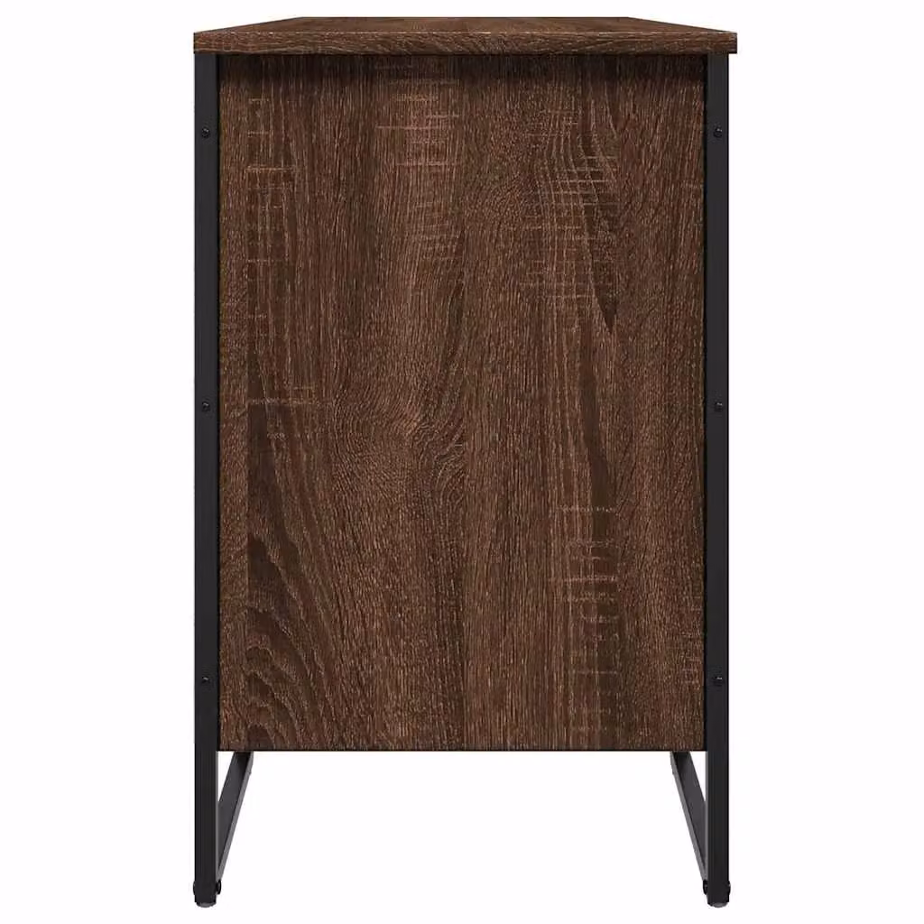 Berkfield Home Industrial Shoe Cabinet in Brown Oak, W/D/H: 90 x 38 x 61.5 cm – 4