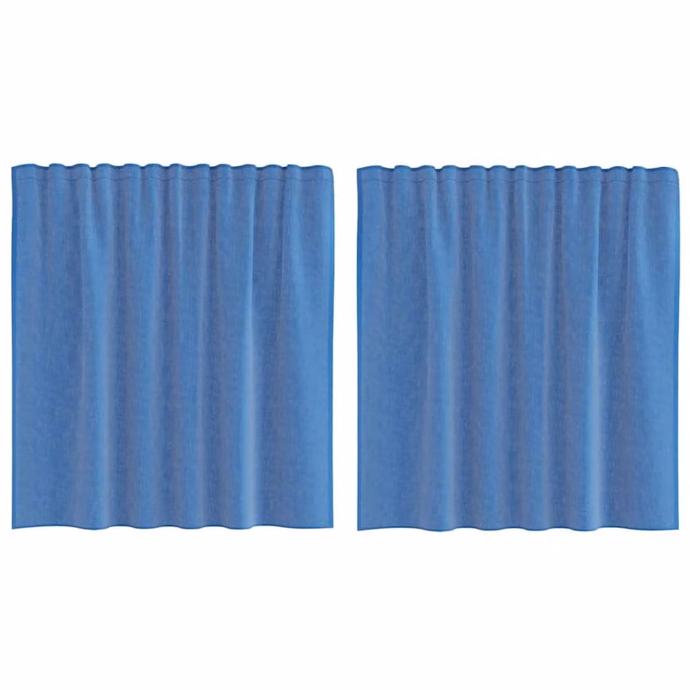 Berkfield Home Royal Blue Transparent Voile Fabric Curtains with Rod Pockets, 2 Pack, W: 140 cm – 2