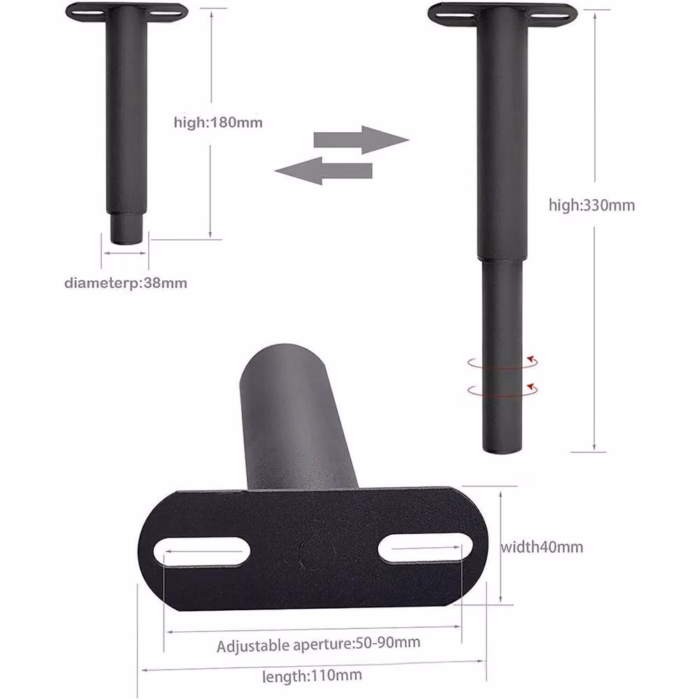 PAWNORA Black Metal Bed Centre Frame Slat Support Leg – 2
