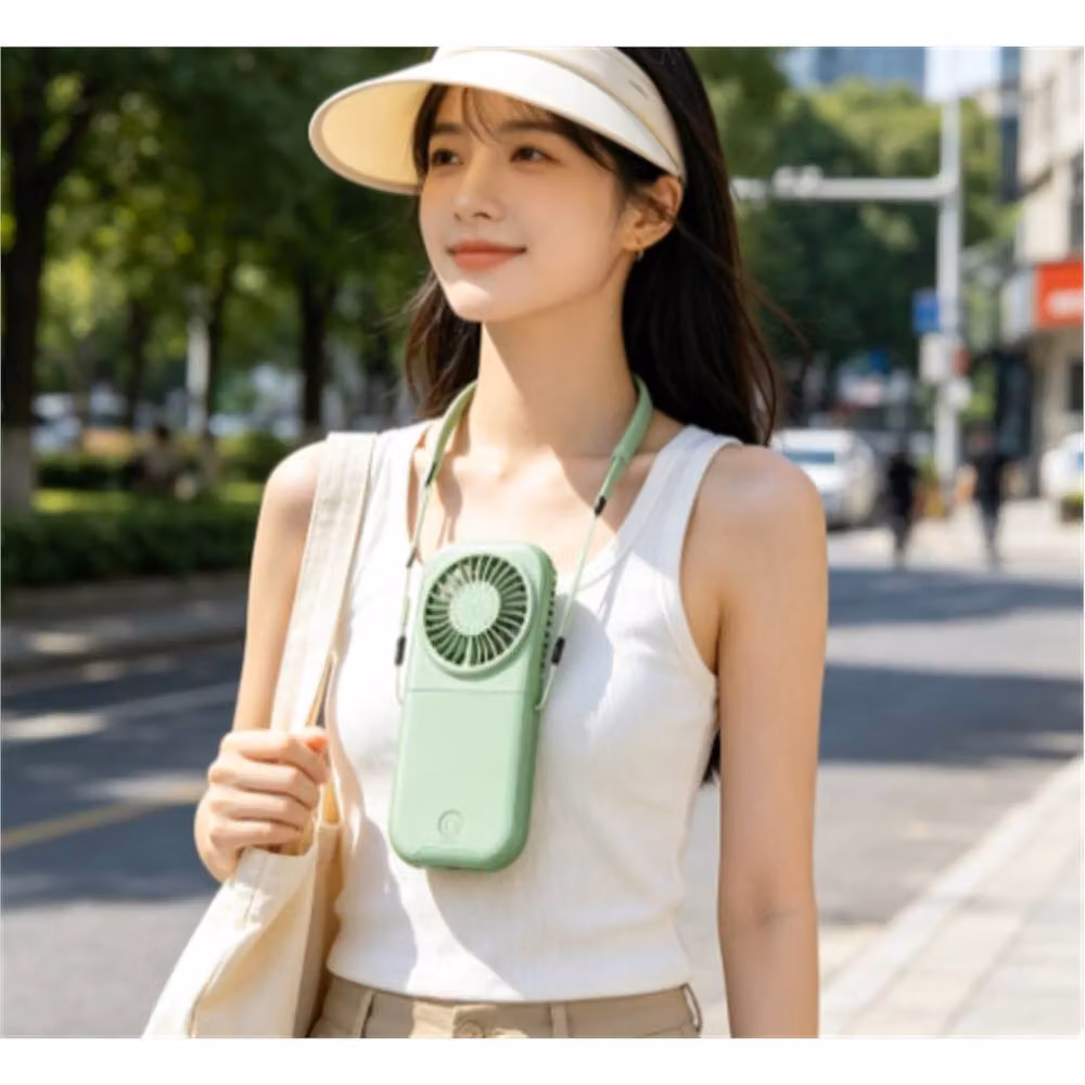 FLAVORA Green Mini Portable Folding Hand-held Desk Fan – 3