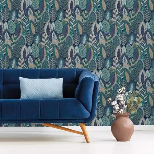 Graham & Brown Blue and Multicolour Botanical Floral Modern Wallpaper – 2