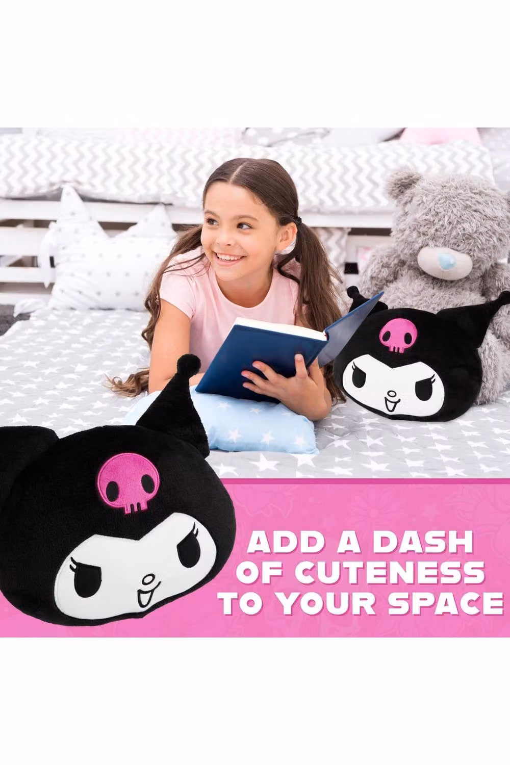 Get Trend Sanrio Kuromi 3D Plush Cushion, Black – 2