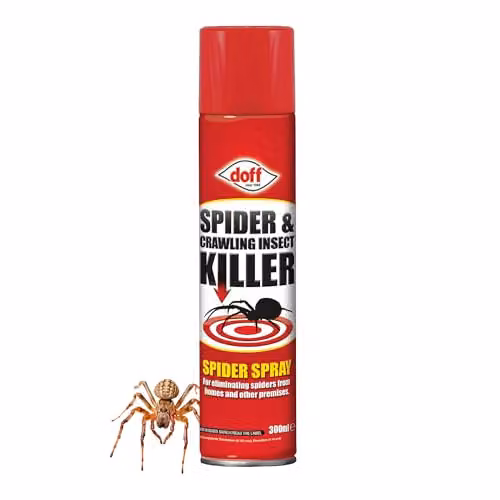 Doff Spider and Crawling Insect Killer Spray, 500ml Aerosol, Red