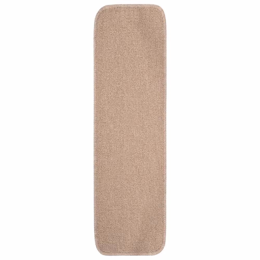Berkfield Home Anti Slip Rectangular Stair Mats, 15 Pack, Beige, W: 75 cm, D: 20 cm – 2