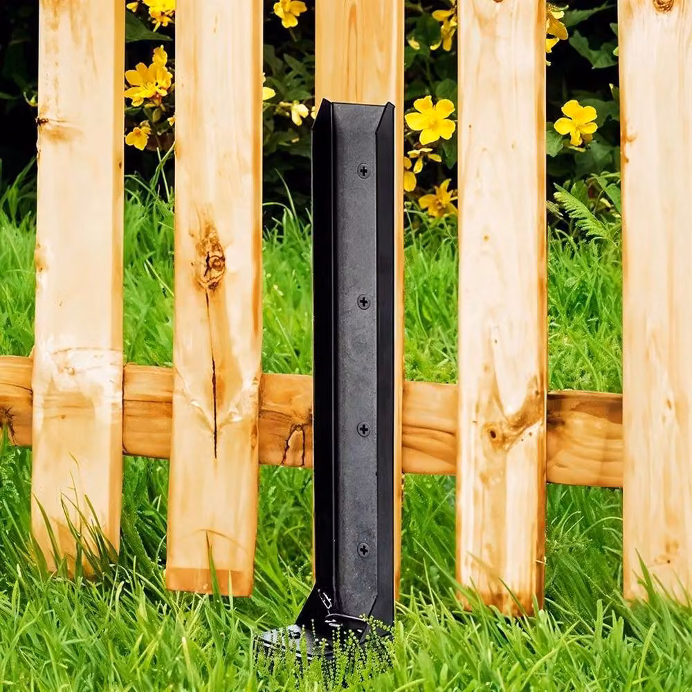 NESTLUNE Heavy Duty Fence Post Anchor Repair Kit, 4 Pieces, Black, W/D/H: 300 x 120 cm – 3
