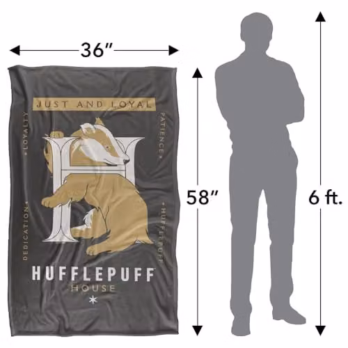 Warner Bros. Harry Potter Hufflepuff Just and Loyal Super Soft Fleece Throw Blanket, Multicolour, W: 91.44 cm x D: 147 cm – 4