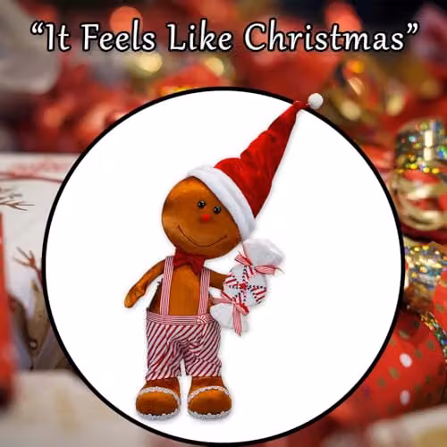 VFM e-Store Christmas Gingerbread Man Decoration, Multicolour Striped Textile Ornament, H 60 cm x W 39 cm – 7