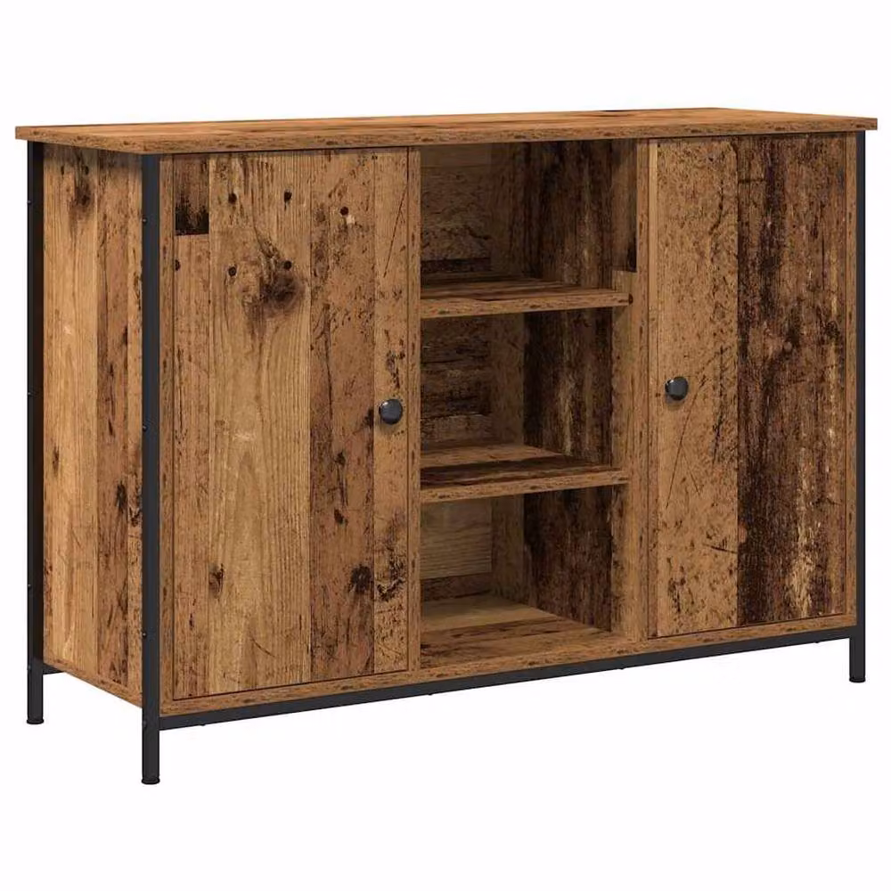 Berkfield Home Industrial Sideboard in Brown, Engineered Wood and Steel, W/D/H: 100 x 35 x 70 cm – 3