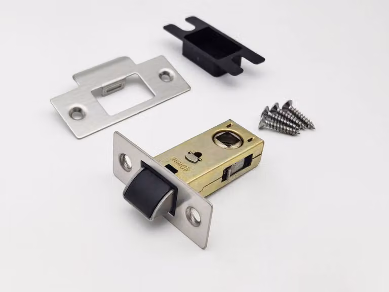 Forgeworks Thin Frame Quiet Short Internal Door Latch 40mm in Brushed Satin Stainless Steel Silver