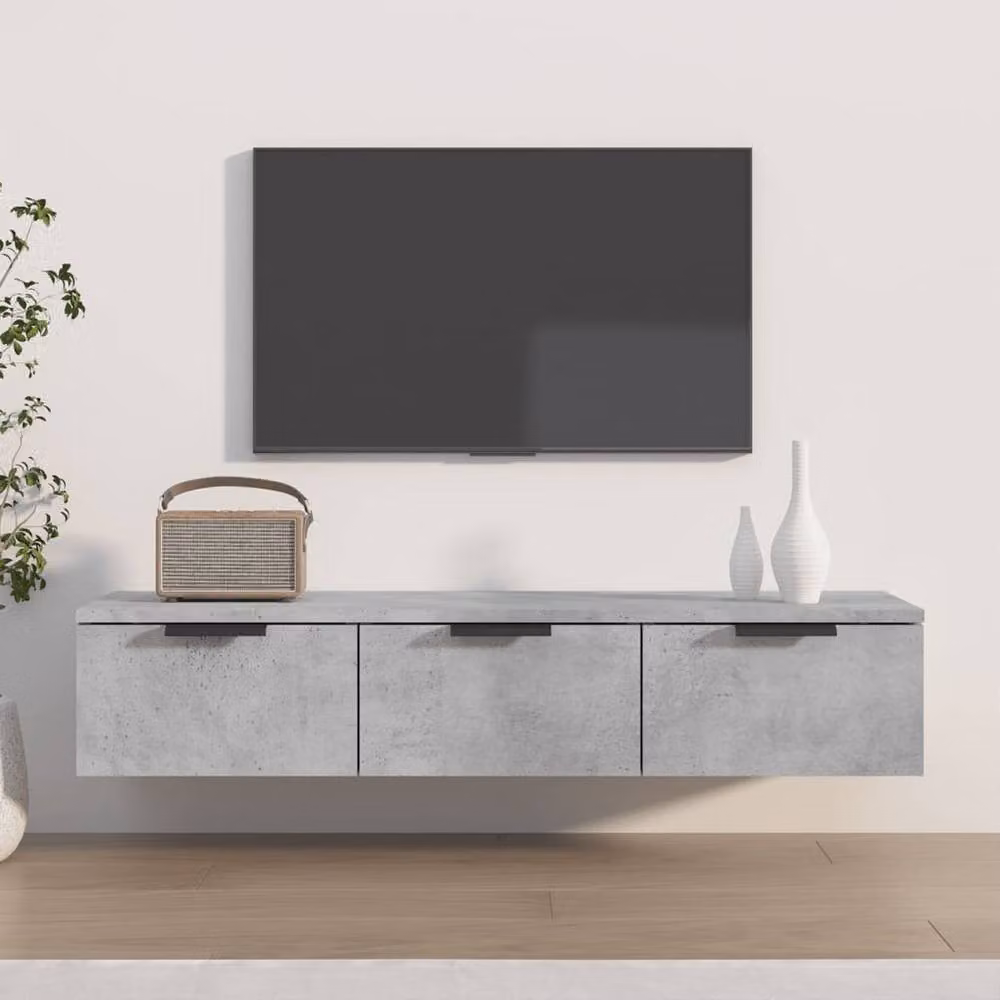 Berkfield Home Wall Cabinet in Concrete Grey, W/D/H: 102 x 30 x 20 cm – 2