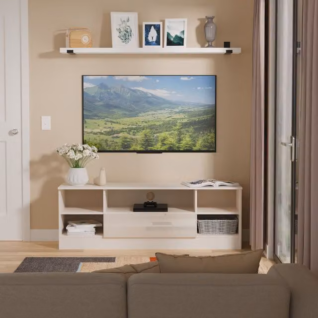 2 U Lucca Wide 1 Drawer TV and Media Unit in Taupe Beige