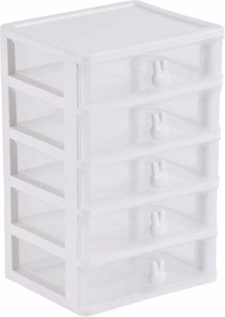 Garden Sanctuary Multi-Compartment Desk Storage Box Organiser in Transparent Plastic