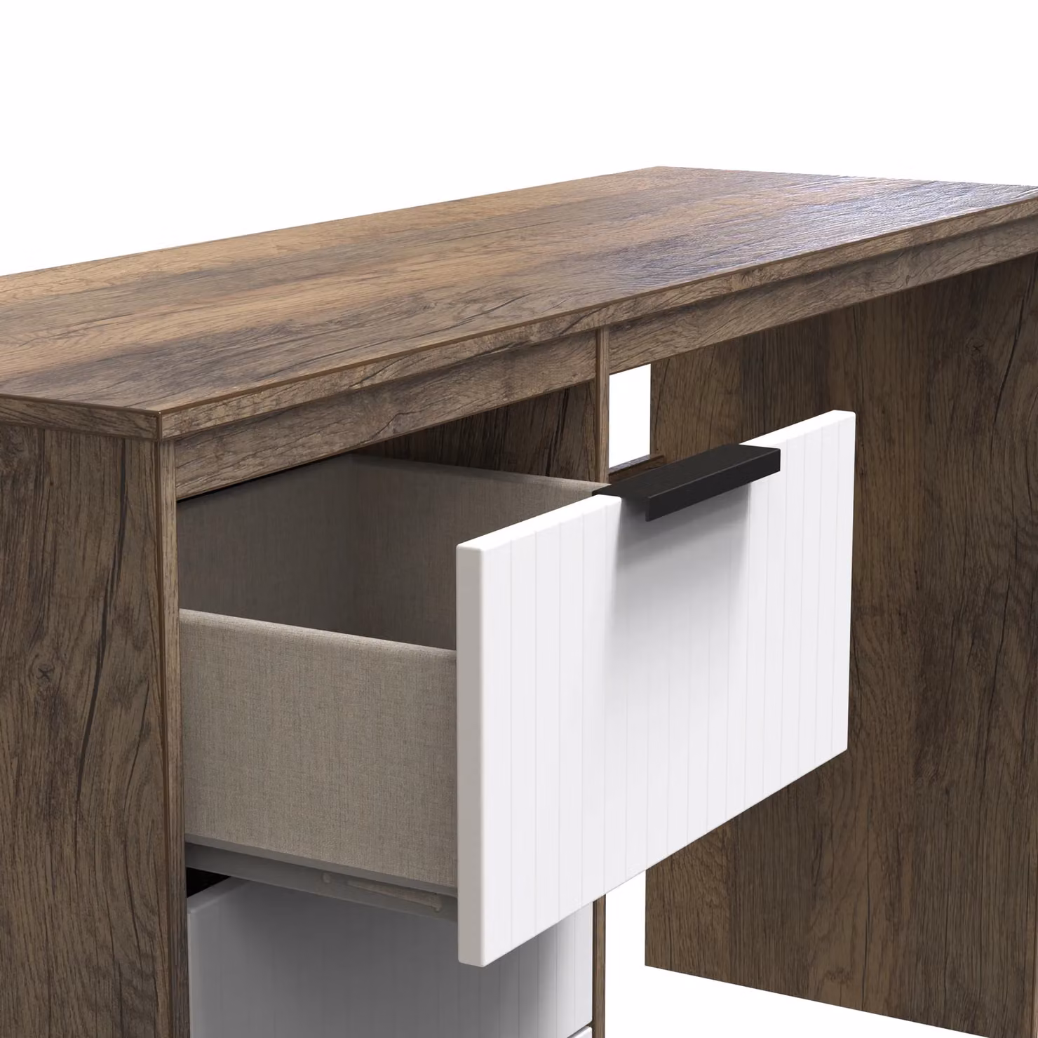 Ready Assembled 2 U Denver 3 Drawer Desk in Dark Brown – 3