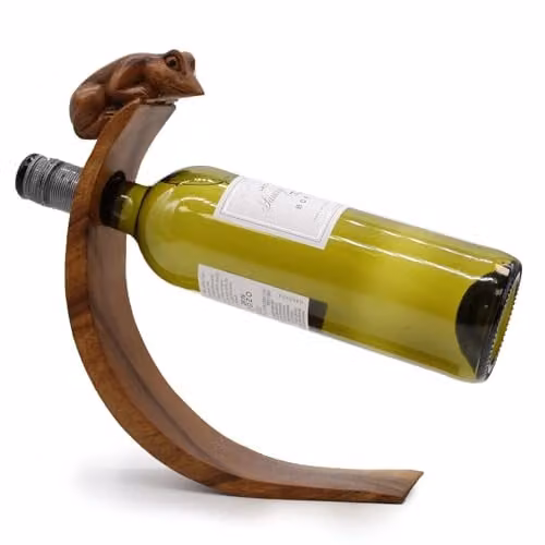 Serenityy Brown Wooden Frog Balance Wine Holders – 1