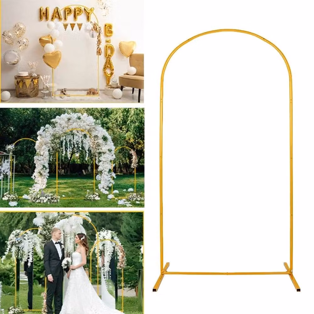 Kelvenix Gold Metal Arch Door Wedding Frame, W: 120 cm, H: 220 cm – 2