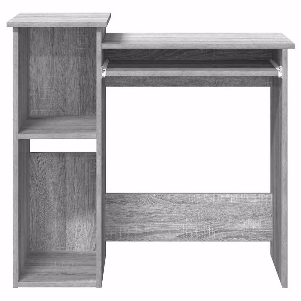 Berkfield Home Modern Writing Desk with Shelves in Grey Sonoma, W/D/H: 84 x 40 x 78 cm – 3
