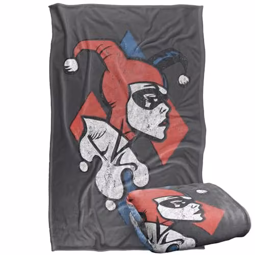 LOGOVISION Batman Harley Quinn Profiling Silky Touch Super Soft Fleece Throw Blanket, Multicolour, W: 91.44 cm, L: 147 cm – 1