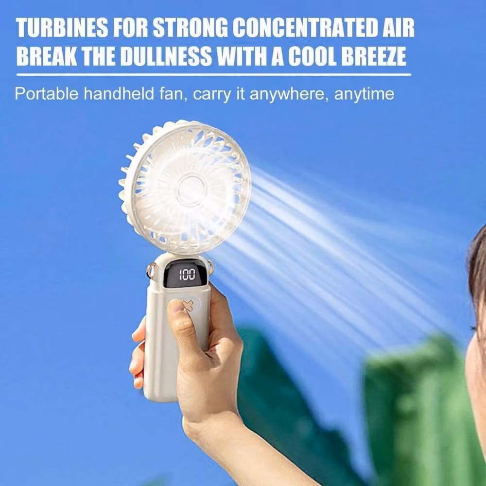 FLAVORA Beige Rechargeable Portable Mini USB Handheld Fan – 3