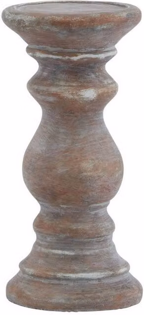 Lemon Pavilion Furniture and Decor Siena Small Column Candle Holder, Brown Ceramic, W: 10 cm, D: 10 cm, H: 20 cm