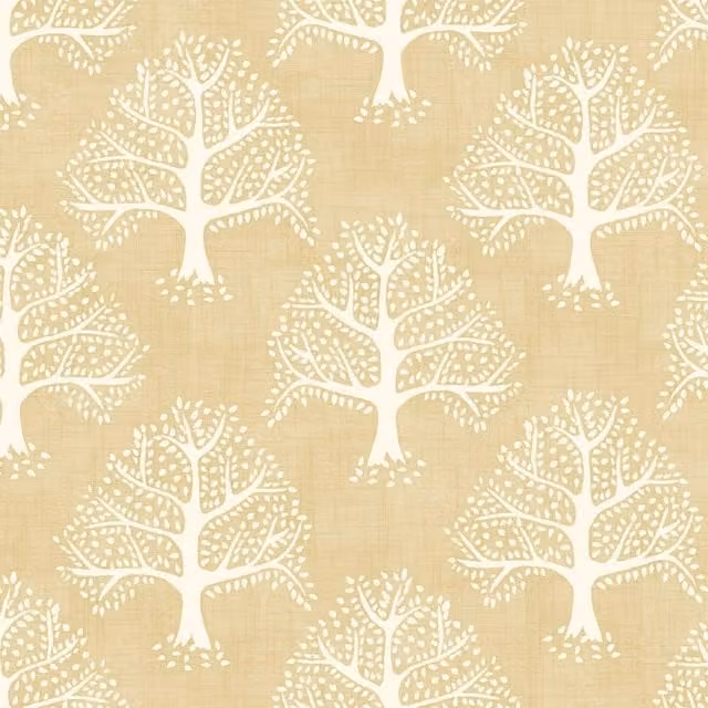 iLiv Great Oak Organic Cotton Fabric in Ochre Yellow