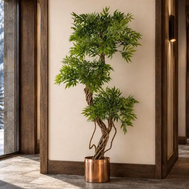 Botanik Leaf 140cm Artificial Japanese Fruticosa Ficus Tree in Green – 1