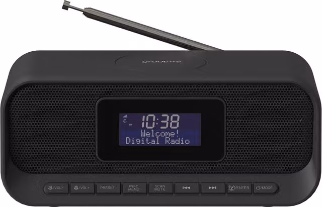 Groov-e Zeus DAB+ and FM Clock Radio with Bluetooth and 3.5 mm Jack, Black – 4