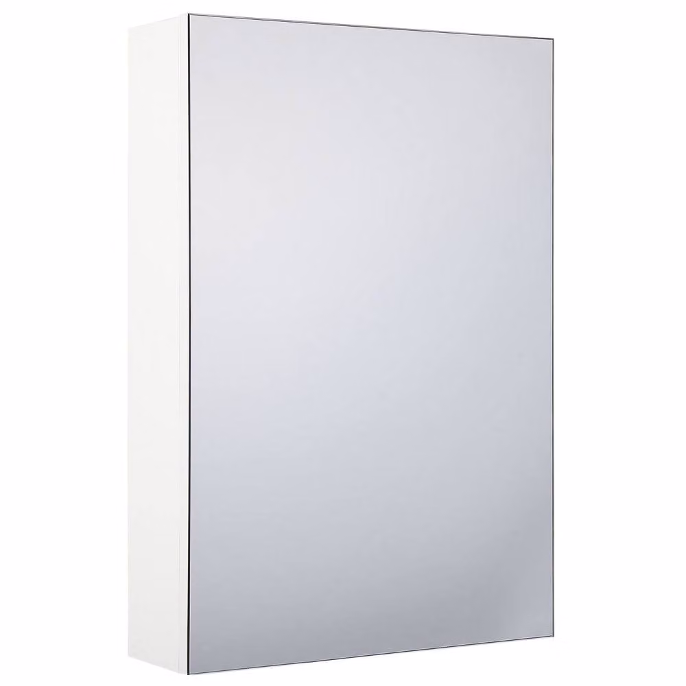 Wyld and Coco Modern White Bathroom Mirror Cabinet with Internal Shelves, W/D/H: 60 x 40 x 40 cm – 2