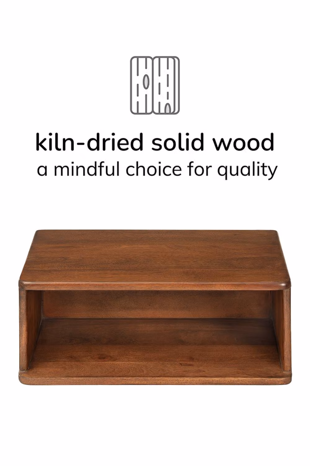 MH London Solie Floating Nightstand, Wall Mounted Bedside Table with Open Storage Shelf in Solid Walnut Wood, Brown – 3