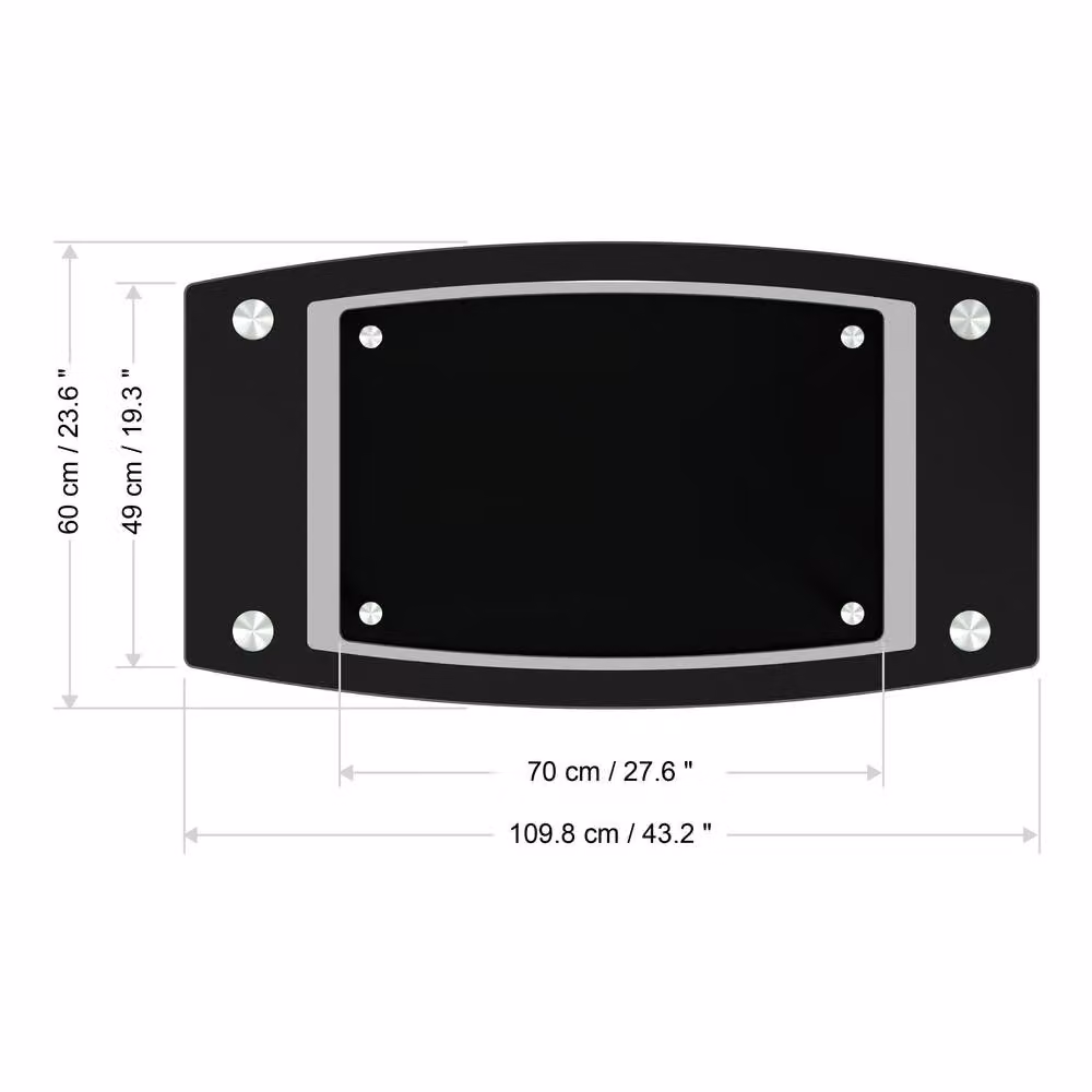 AVF Black Glossy Rectangular Glass Coffee Table W: 110 cm, D: 60 cm – 4