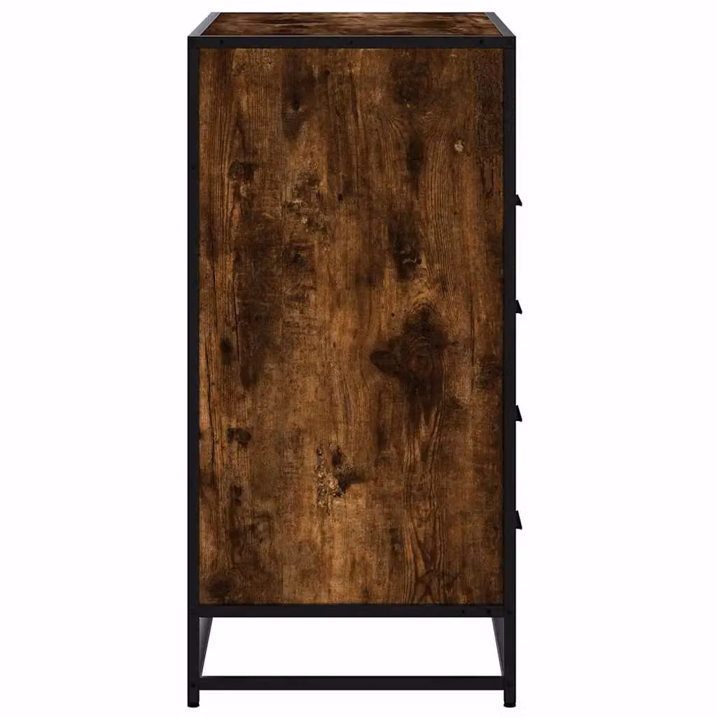 Berkfield Home Smoked Oak Drawer Cabinet in Brown, W/D/H: 70 x 41 x 83.5 cm – 4