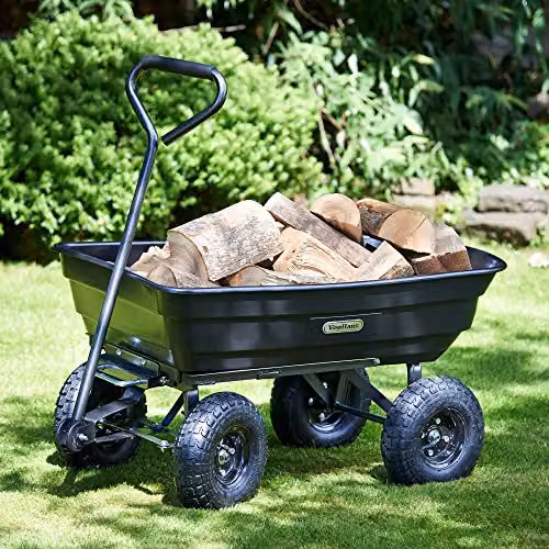 VonHaus Garden Dump Cart Black with 75L Capacity and 250kg Max Weight Load – 2