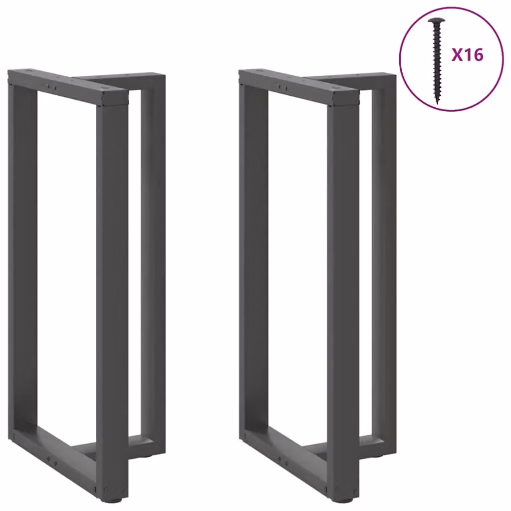 Berkfield Home T-Shaped Bar Table Legs, 2 Piece Steel Set in Anthracite and Black, W: 60 cm, D: 35 cm, H: 110-111 cm – 2