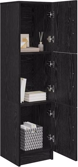 Berkfield Home Black Oak Sideboard in Black Oak MDF and Wood Veneer