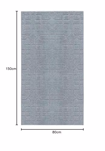 Desire Rugs Ivy Cubed Trellis Design Non-Slip Washable Kitchen Floor Mat, Grey, W: 80 cm, D: 150 cm – 2