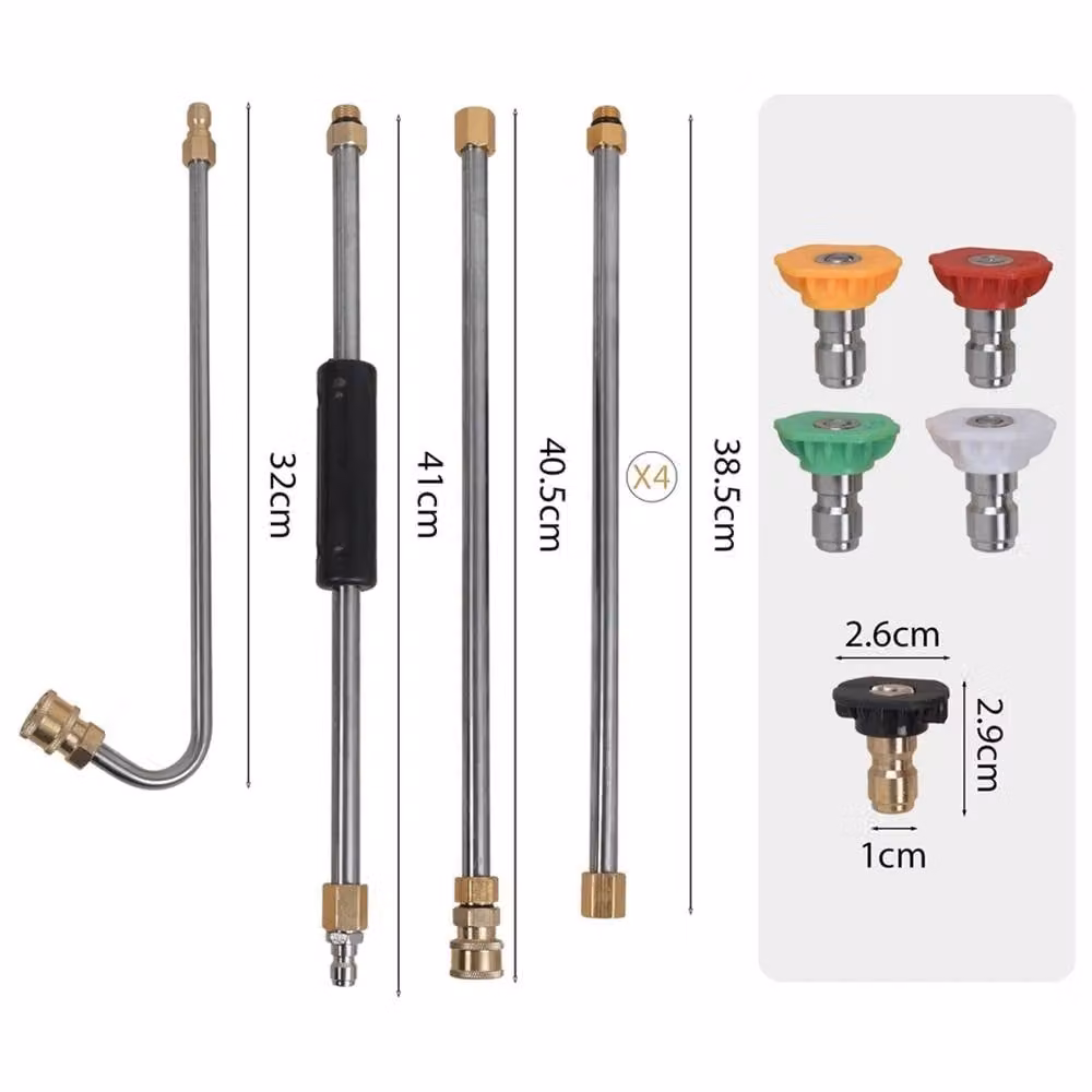 KORVIXA Pressure Washer Lance Extension Wand in Silver, Stainless Steel and Brass, Length: 45 cm – 2