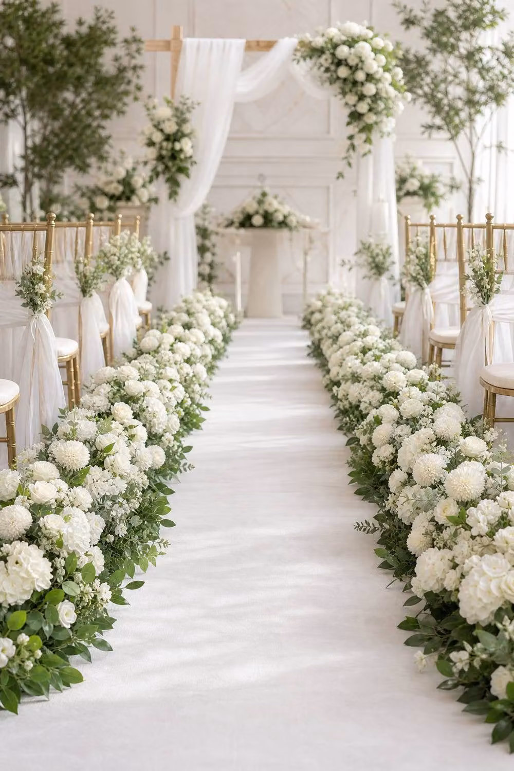 Garden Sanctuary White and Green Rose Floral Row for Wedding and Party Decor – 2