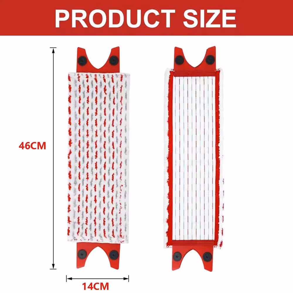 Kelvenix 4-Piece Red Microfiber Mop Replacement Head Refill Pads