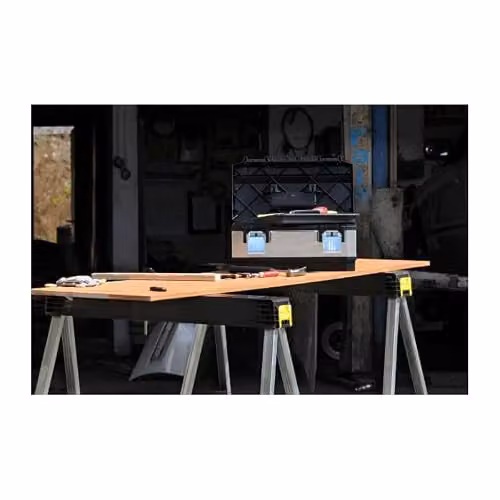 Stanley Folding Metal Sawhorse Pair in Black and Aluminium – 2